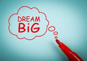Dream big thought bubble